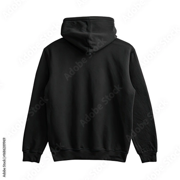 Fototapeta Rear view of a plain black hoodie (5)
