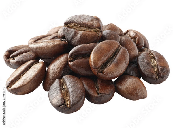 Fototapeta Roasted coffee beans clustered together (3)