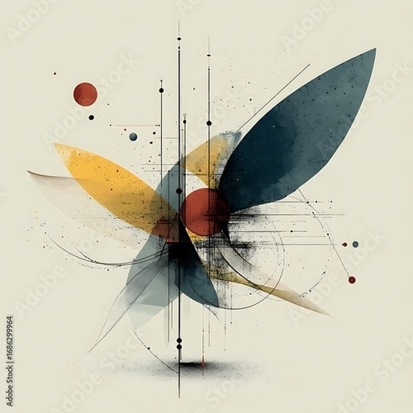 Fototapeta Colorful geometric abstract drawing high resolution picture