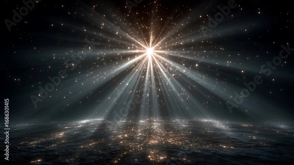 Fototapeta Bright shining starburst in sky high resolution picture
