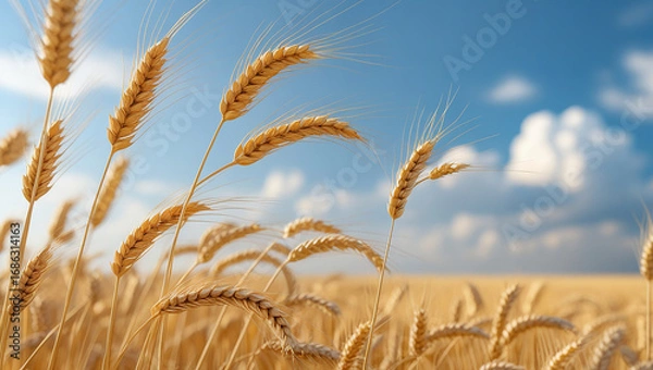 Obraz Golden wheat fields swaying gently
