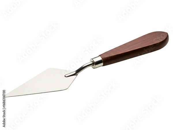 Fototapeta Artist palette knife with a wooden handle and metal spatula on a transparent background
