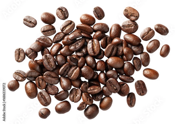 Obraz Roasted coffee beans scattered in a cluster