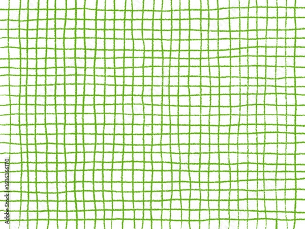 Obraz 手描き背景　チェック　緑　クレヨン