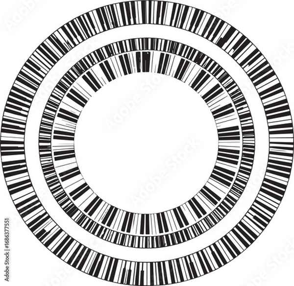 Fototapeta  Music Instrument Round Frame Silhouette Vector Illustration