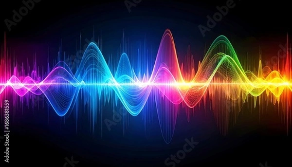 Obraz Vibrant audio waves