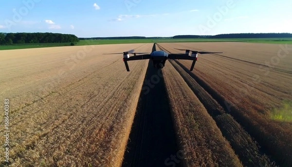 Fototapeta Drone over golden field
