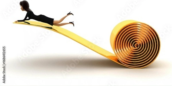 Obraz 3d woman create path concept