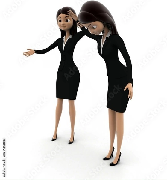 Obraz 3d woman declaring winner concept