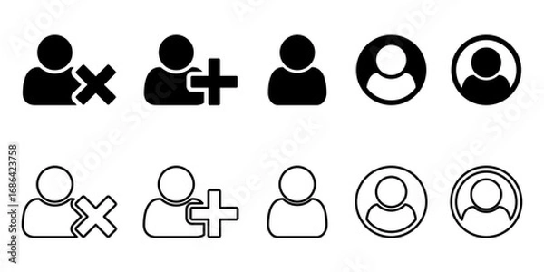 Fototapeta User icon set. Vector  illustration. 
