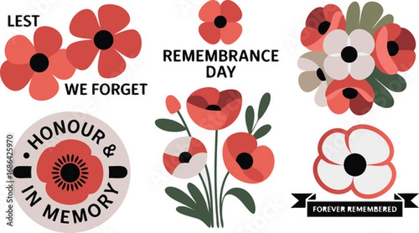 Fototapeta of Remembrance Day Poppies, Honouring Sacrifice and Remembrance, Lest We Forget