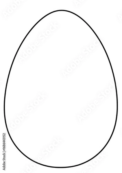 Fototapeta Simple black outline egg shape