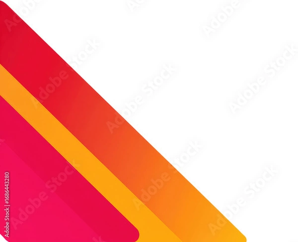 Fototapeta Abstract geometric design with vibrant diagonal stripes.  Dynamic, colorful, and bold shapes meet in a diagonal arrangement.  Rich hues of orange, red, and pink.  Minimalist and modern