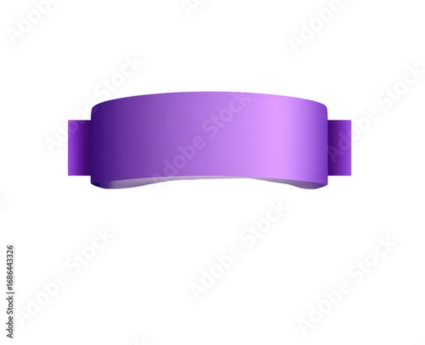 Fototapeta A stylized, purple ribbon banner.  It's a flat, 2D graphic of a ribbon, with a smooth, gradient purple color
