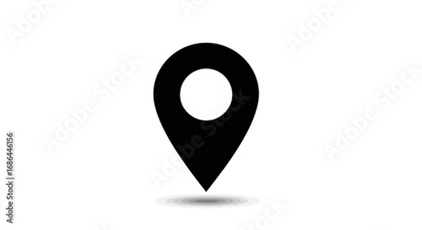 Fototapeta location pin icon, map marker symbol, gps icon, navigation pin vector, geolocation icon, place marker symbol, location point icon, map location vector, destination pin, address marker icon, position i