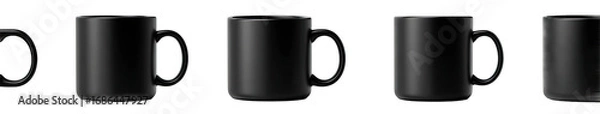 Obraz Five black mugs arranged horizontally