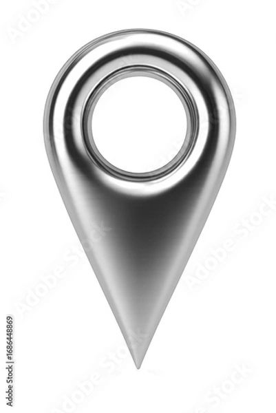 Fototapeta map pointer icon or location 3D pin icon PNG on transprent background