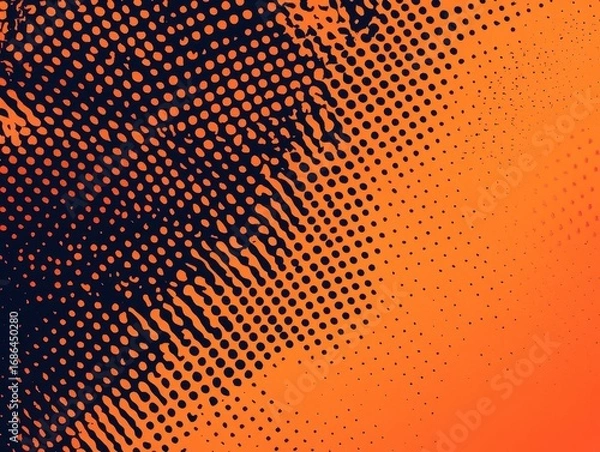Fototapeta detailed color picture of Abstract modern halftone design orange background