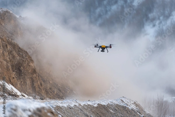 Fototapeta autonomous drones equipped with thermal imaging technology are on critical mission to rescue individuals trapped in