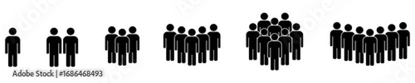 Obraz 人やチームのシルエットのアイコンピクトグラム　人物　組織　ビジネス