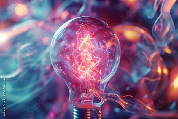 Fototapeta High Definition Visual of Online Idea 3D Illustration