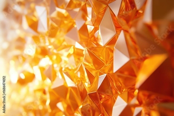 Fototapeta premium quality image of Bright polygonal shape background in orange color