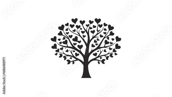 Fototapeta Whimsical heart tree symbolizing love, growth, and connection for creative projects