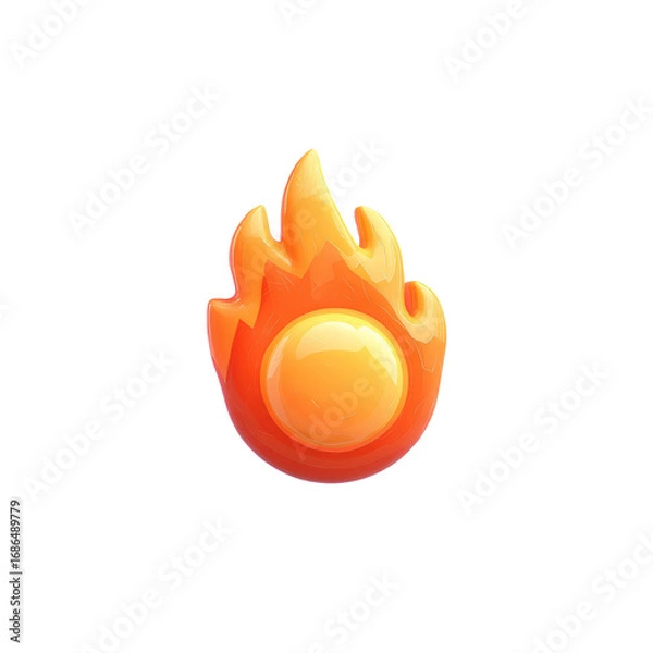 Obraz Orange fire ball icon