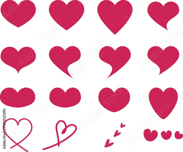Obraz ハート アイコン セット / Heart Icon Set – 愛・恋・メッセージ・バレンタイン素材