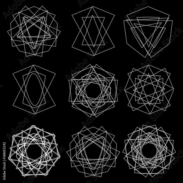 Obraz Symbol pattern icon star astrology set pentagram