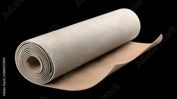Obraz Elegant Roll of Neutral Textured Paper Unfurling on a Dark Background
