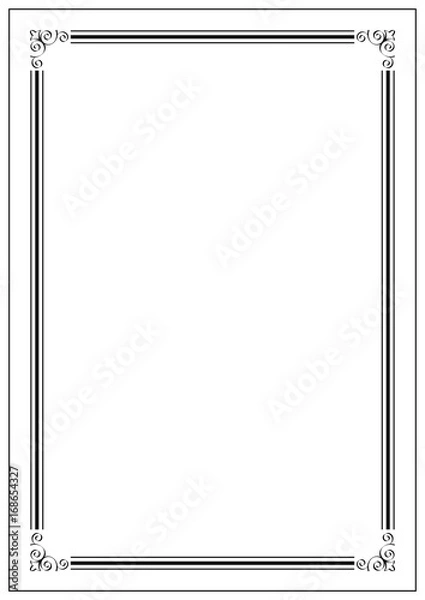 Obraz Vector Page border A4 design for project