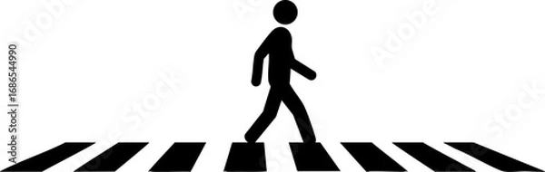 Obraz Simple Pedestrian Crossing Icon