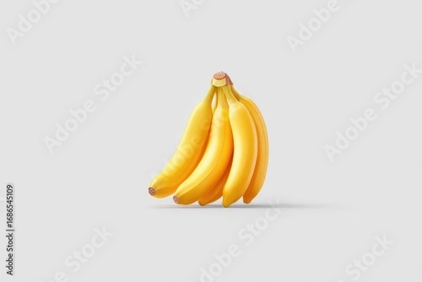 Obraz A bunch of ripe yellow bananas on a light gray background