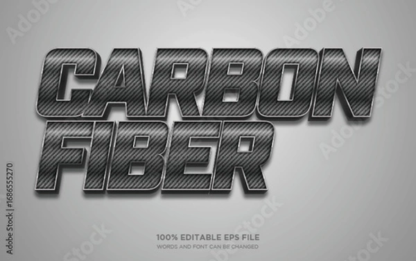Fototapeta Carbon fiber 3D editable text style effect	
