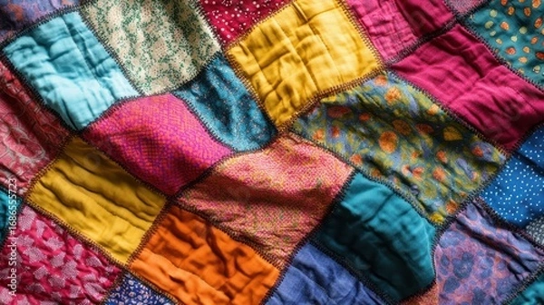 Fototapeta Vibrant Patchwork Quilt: A Tapestry of Colors and Textures