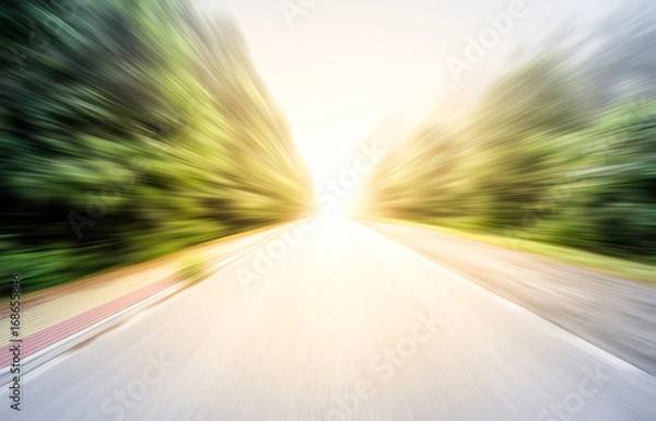 Fototapeta Along the empty road