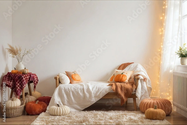 Fototapeta living room in autumn colors