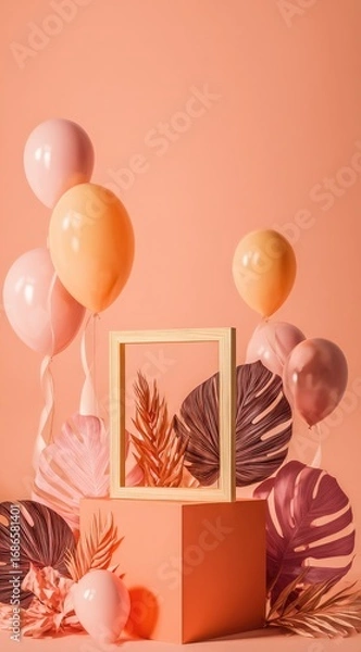 Obraz Muted peach celebration scene