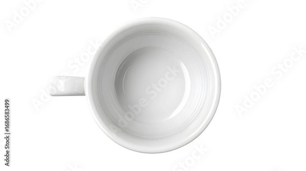 Obraz empty white ceramic coffee cup top view isolated on white