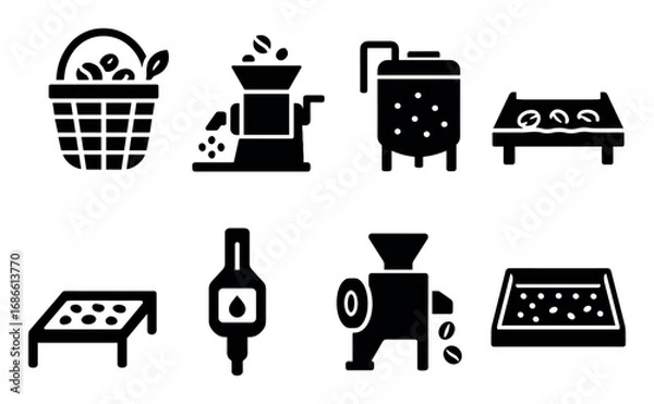 Fototapeta Coffee Equipment Icons