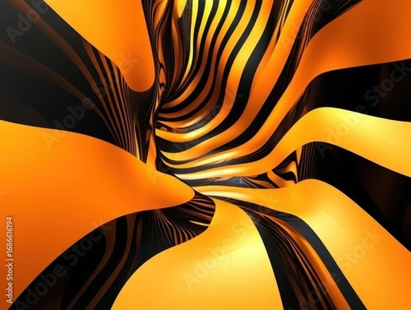 Fototapeta flawless visual of Abstract orange background with lines