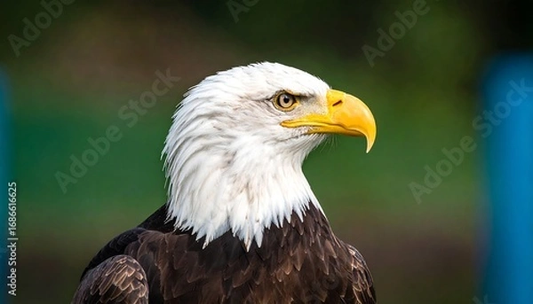 Fototapeta Bald eagle portrait, side view