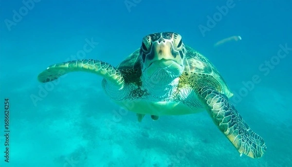 Obraz Underwater close-up of a sea turtle (1)