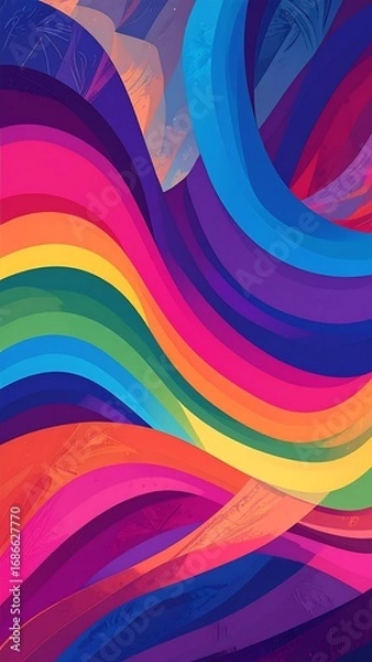 Obraz Vibrant rainbow curves flow dynamically