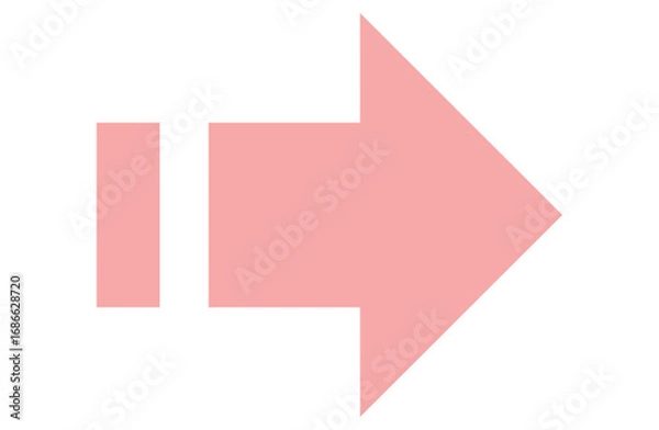 Fototapeta 右向き矢印のピンクアイコンイラスト