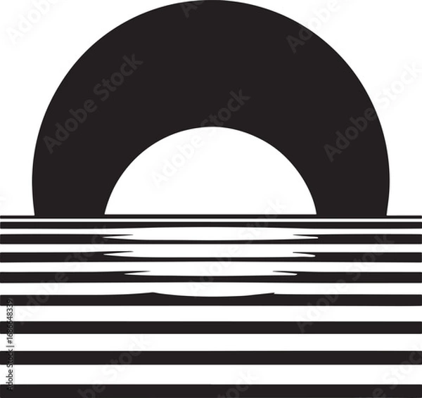 Obraz Abstract Sunset Over Striped Water