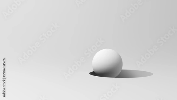 Fototapeta Sphere falling down into the hole. Isolated. Copy space. 3d illustration.