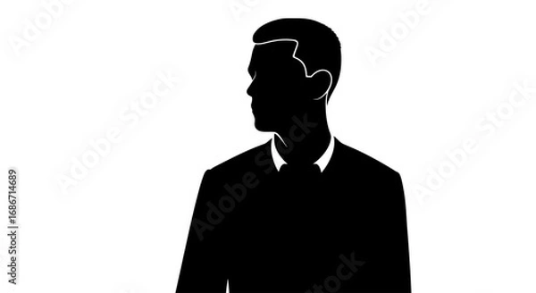 Obraz the unseen executive a silhouette of power and mystery, isolated on transparent background