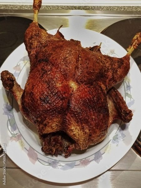 Obraz Roasted chicken on a plate
